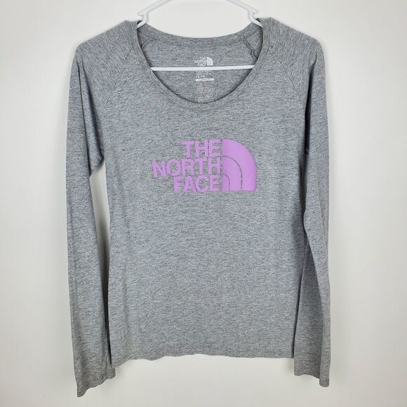THE NORTH FACE Classic Fit Long Sleeve Graphic Logo Shirt Scoop Neck Womens XS - Picture 1 of 5